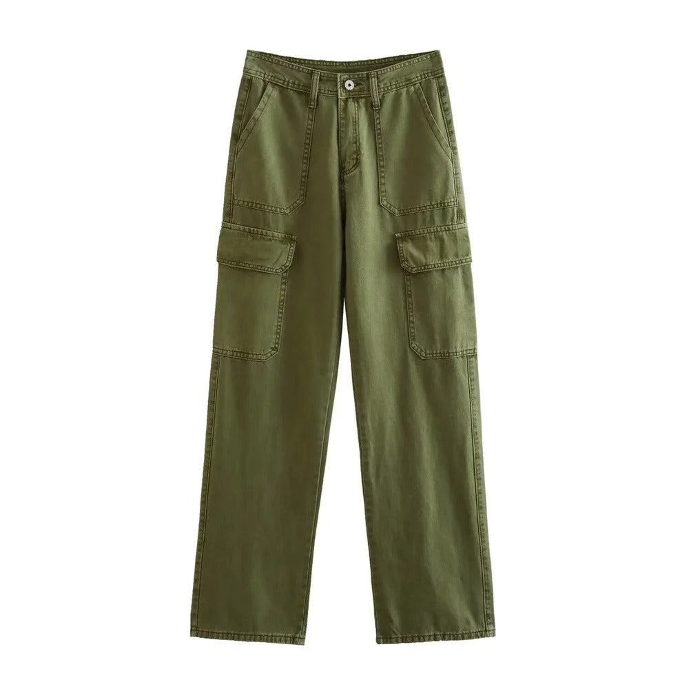 Retro High Waisted Straight Leg Pants