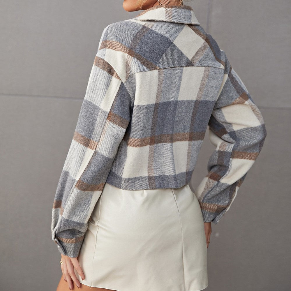 Short Plaid Coat