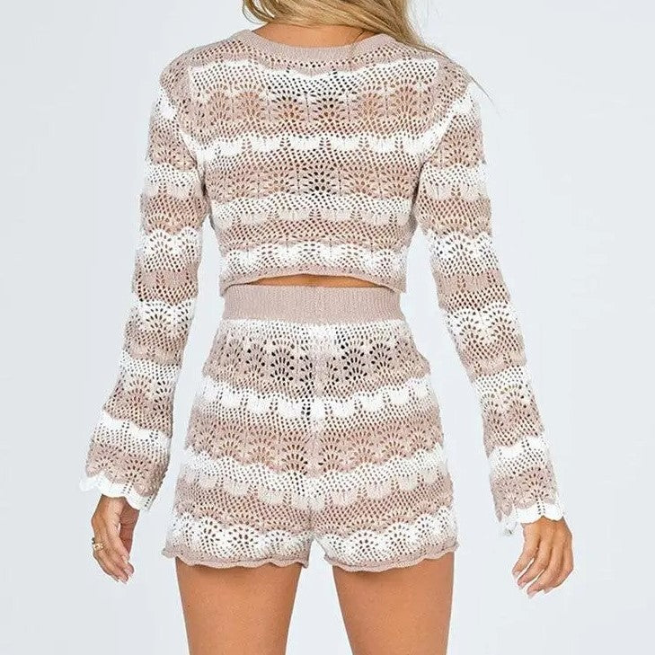 Bohemian Knitted Two Piece Set