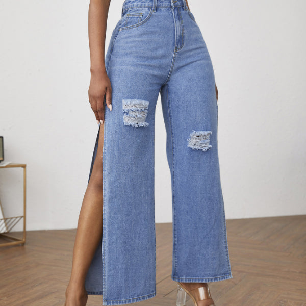 High Split Wide Leg Pants