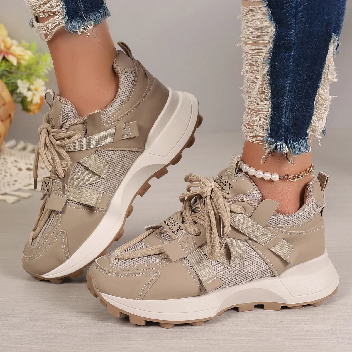 breathable mesh upper