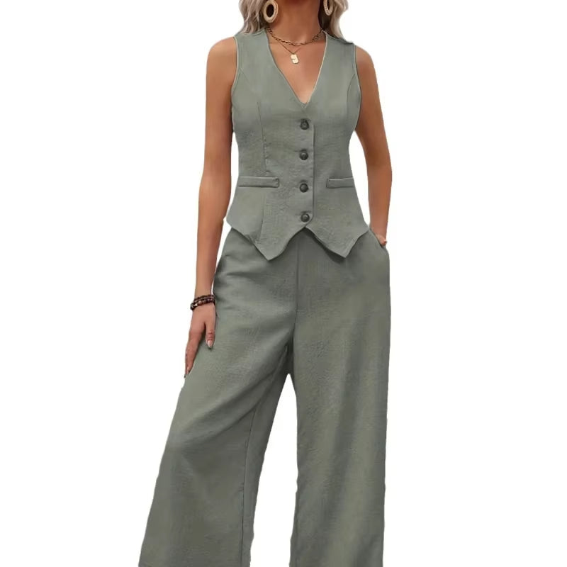 Vest Patchwork Casual Suit