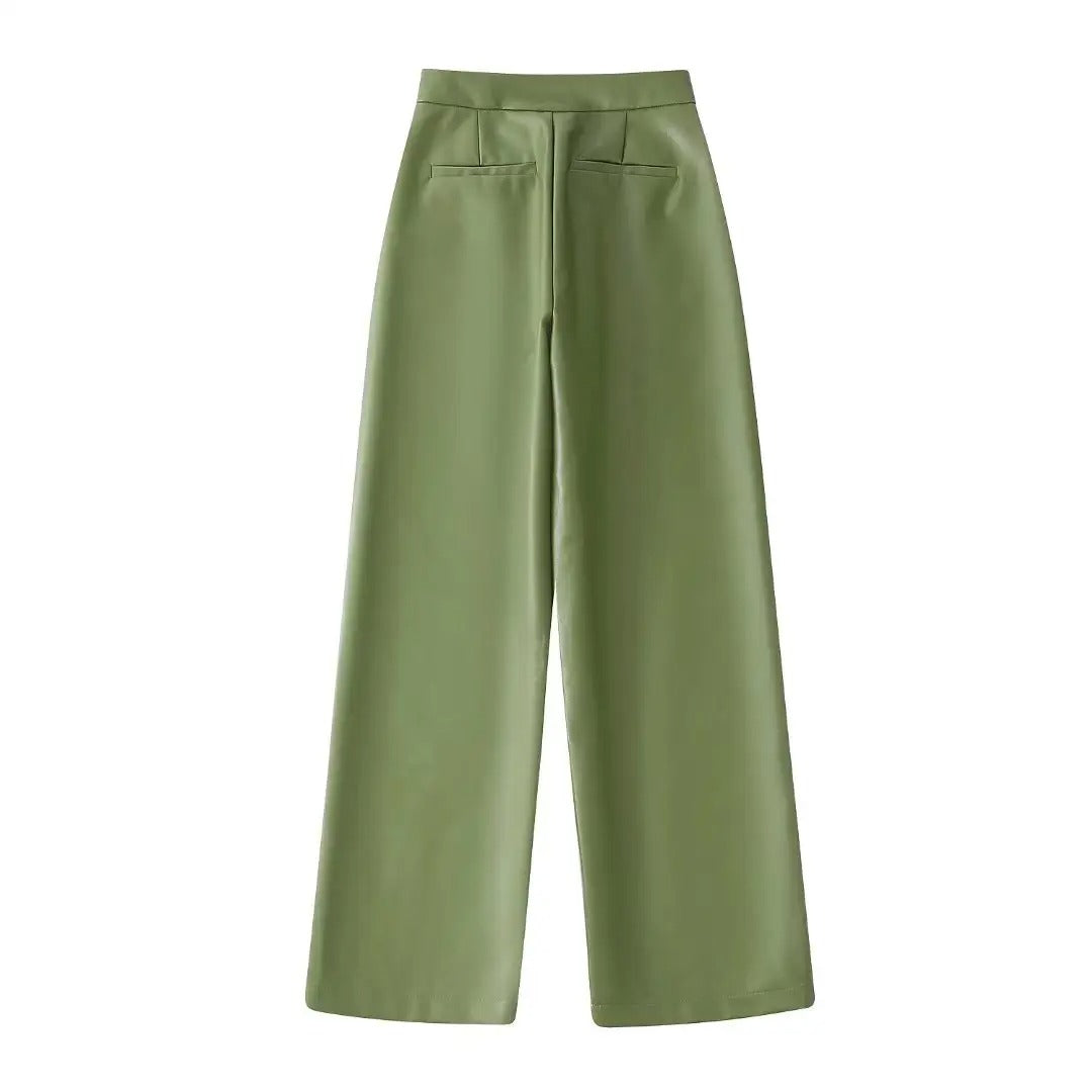 Straight Faux Leather Pants